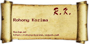 Rohony Kozima névjegykártya